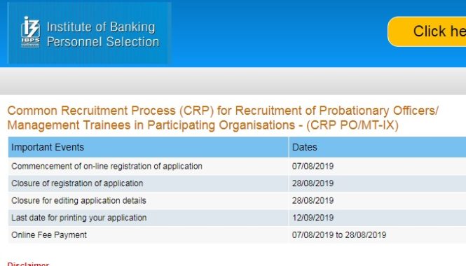 IBPS PO/MT Recruitment 2019- Important Points for Job Aspirants